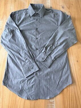 NEW Edwards Signature Dress Shirt Mens Size S Grey Long Sleeve NWOT